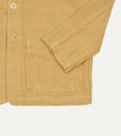Sand Linen Five-Pocket Chore Jacket -Drakes Shop DR2A1B22085 08300 5