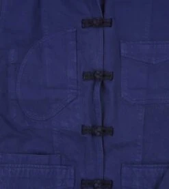 French Blue Cotton Twill Five-Pocket Artist Chore Jacket -Drakes Shop DR2A1B22390 01200 5