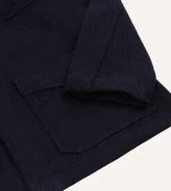 Navy Wool Five-Pocket Chore Jacket -Drakes Shop DR2A1B22941 01250 5