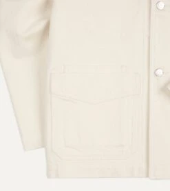 Ecru Selvedge Denim Five-Pocket Chore Jacket 16 Ecru Selvedge Denim Five-Pocket Chore Jacket -Drakes Shop DR2A1B23041 01000 4