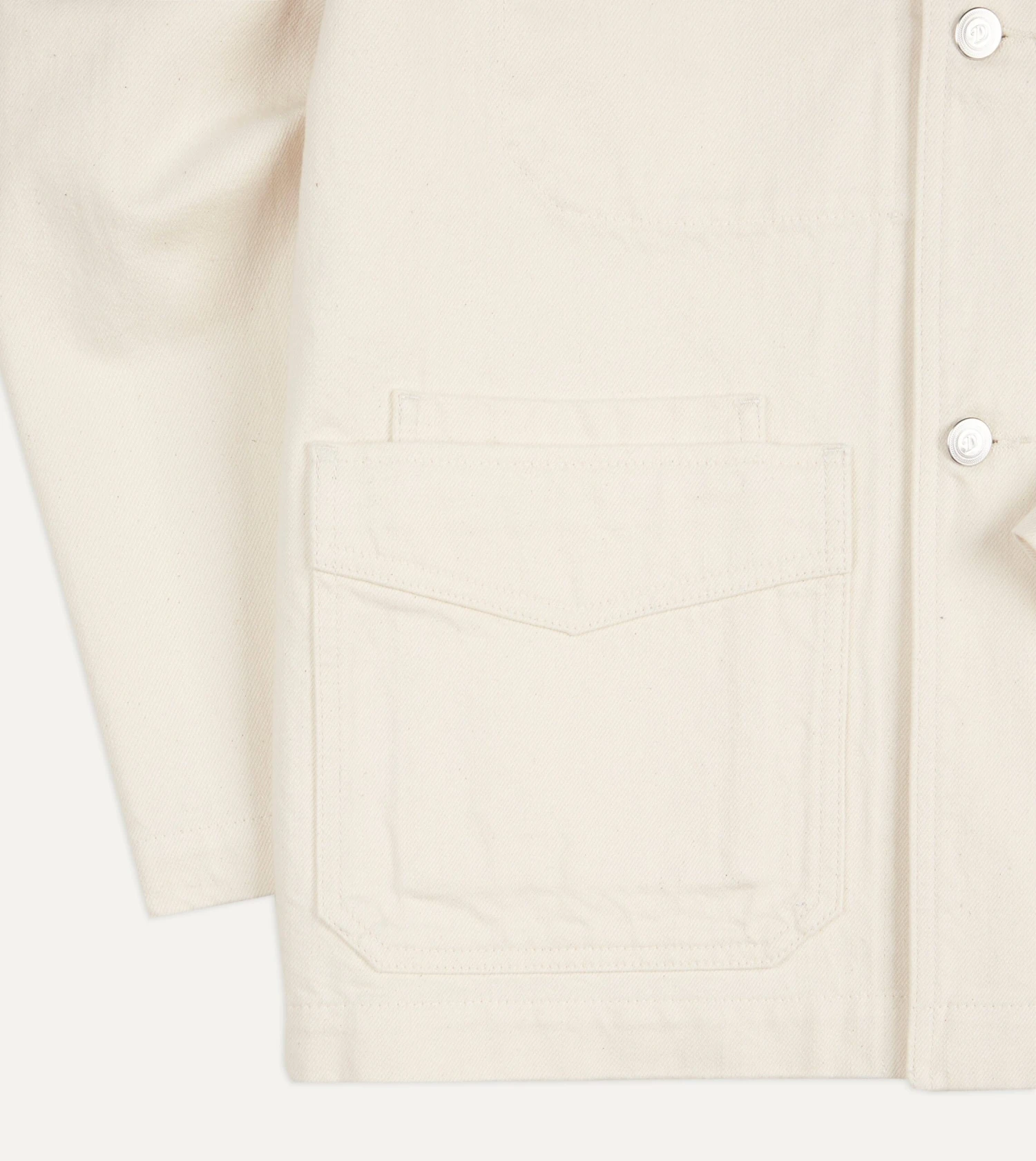 Ecru Selvedge Denim Five-Pocket Chore Jacket 7 Ecru Selvedge Denim Five-Pocket Chore Jacket - Image 5