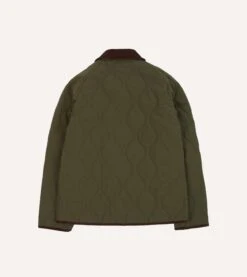 Olive Quilted Nylon Jacket 15 Olive Quilted Nylon Jacket -Drakes Shop DR2A1B23522 01400 7