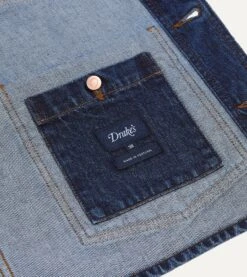 Stone Wash Denim Work Jacket -Drakes Shop DR2A1B23526 01200 7
