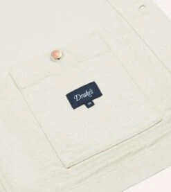 Ecru Heavy Twill Cotton Five-Pocket Chore Jacket -Drakes Shop DR2A1B23546 01000 6