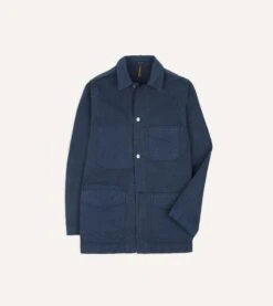 Navy Cotton Duck Canvas Five-Pocket Chore Jacket