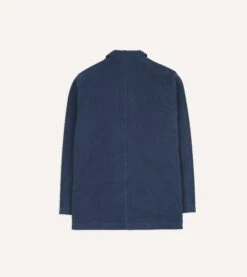 Navy Cotton Duck Canvas Five-Pocket Chore Jacket -Drakes Shop DR2A1B23634 01250 8