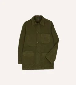 Olive Cotton Duck Canvas Five-Pocket Chore Jacket