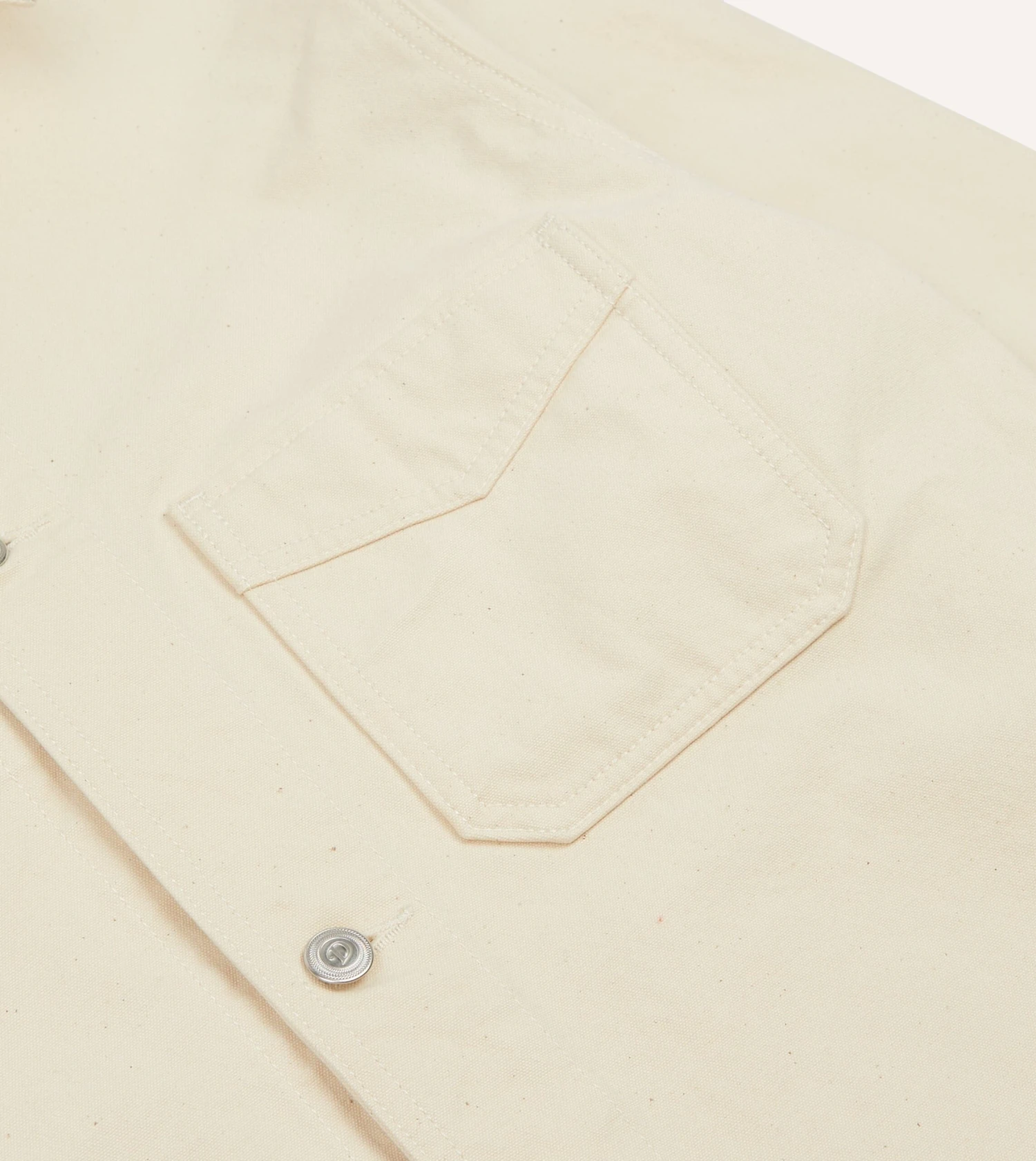 Ecru Cotton Duck Canvas Five-Pocket Chore Jacket 6 Ecru Cotton Duck Canvas Five-Pocket Chore Jacket - Image 4