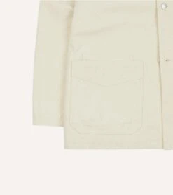 Ecru Cotton Duck Canvas Five-Pocket Chore Jacket 15 Ecru Cotton Duck Canvas Five-Pocket Chore Jacket -Drakes Shop DR2A1B23634 04050 6