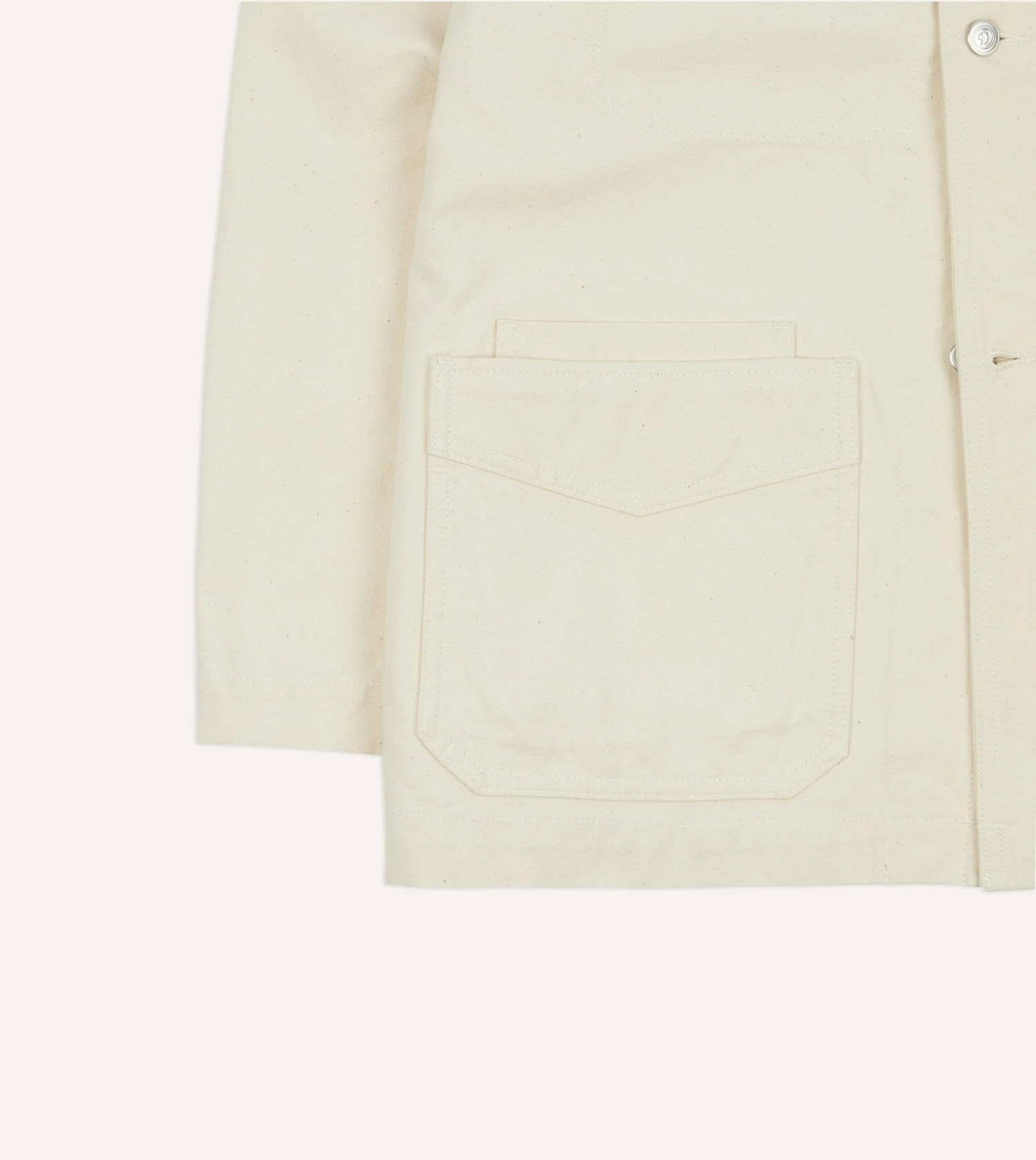 Ecru Cotton Duck Canvas Five-Pocket Chore Jacket 8 Ecru Cotton Duck Canvas Five-Pocket Chore Jacket - Image 6