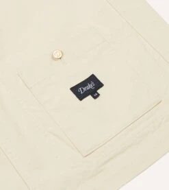 Ecru Cotton Duck Canvas Five-Pocket Chore Jacket 16 Ecru Cotton Duck Canvas Five-Pocket Chore Jacket -Drakes Shop DR2A1B23634 04050 7