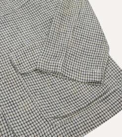 Ecru Check Linen Forestiere Jacket -Drakes Shop DR2A1B24060 01 003 5
