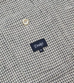 Ecru Check Linen Forestiere Jacket -Drakes Shop DR2A1B24060 01 003 7