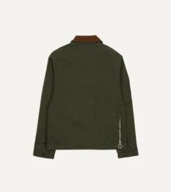 Green Waxed Cotton Wader Jacket -Drakes Shop DR2A1H23044 01400 10