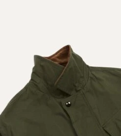 Green Waxed Cotton Wader Jacket -Drakes Shop DR2A1H23044 01400 3