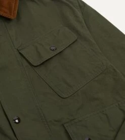 Green Waxed Cotton Wader Jacket -Drakes Shop DR2A1H23044 01400 5