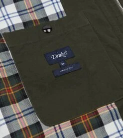 Green Waxed Cotton Wader Jacket -Drakes Shop DR2A1H23044 01400 8