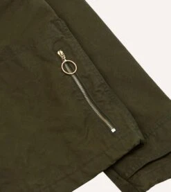 Green Waxed Cotton Wader Jacket With Blanket Lining -Drakes Shop DR2A1H23521 01400 8