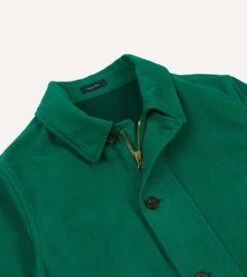 Green Cotton Blouson Jacket -Drakes Shop DR2A1H24012 01400 3