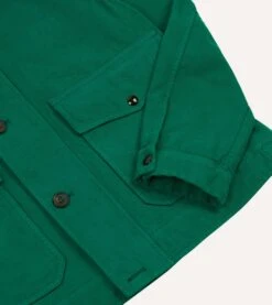 Green Cotton Blouson Jacket -Drakes Shop DR2A1H24012 01400 4