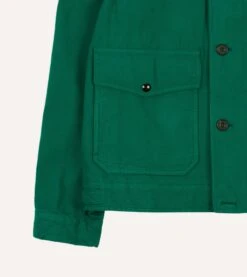 Green Cotton Blouson Jacket -Drakes Shop DR2A1H24012 01400 6
