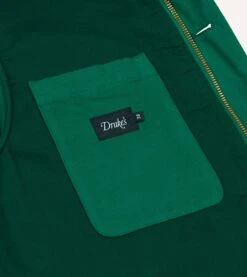 Green Cotton Blouson Jacket -Drakes Shop DR2A1H24012 01400 7