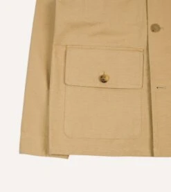 Tan Cotton Safari Jacket -Drakes Shop DR2A1J24011 01050 6