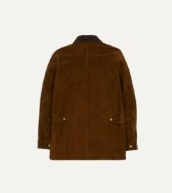 Brown Suede Car Coat With Blanket Lining -Drakes Shop DR2A1K21897 01300 7