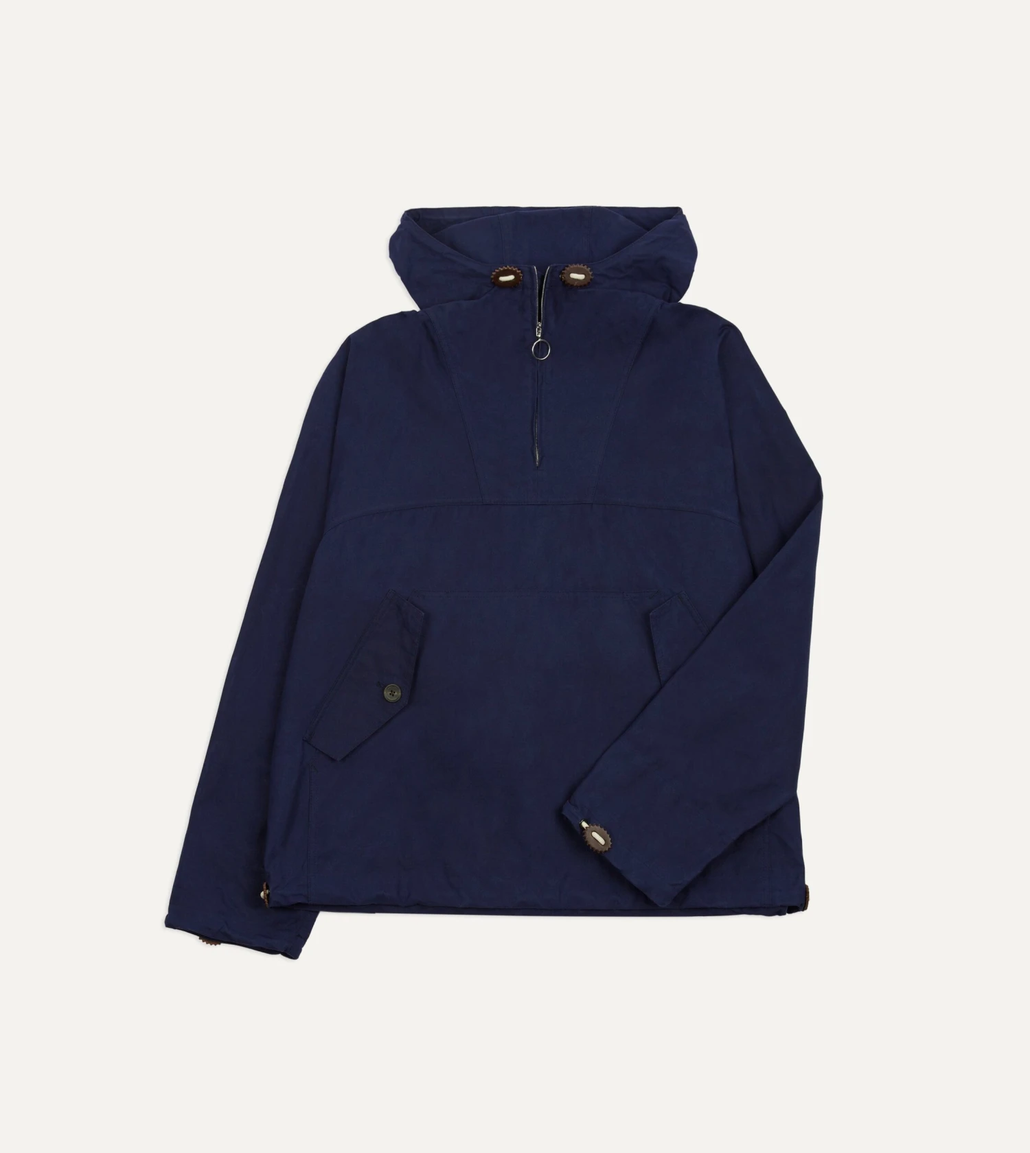 Navy Waxed Cotton Surf Cagoule 3 Navy Waxed Cotton Surf Cagoule