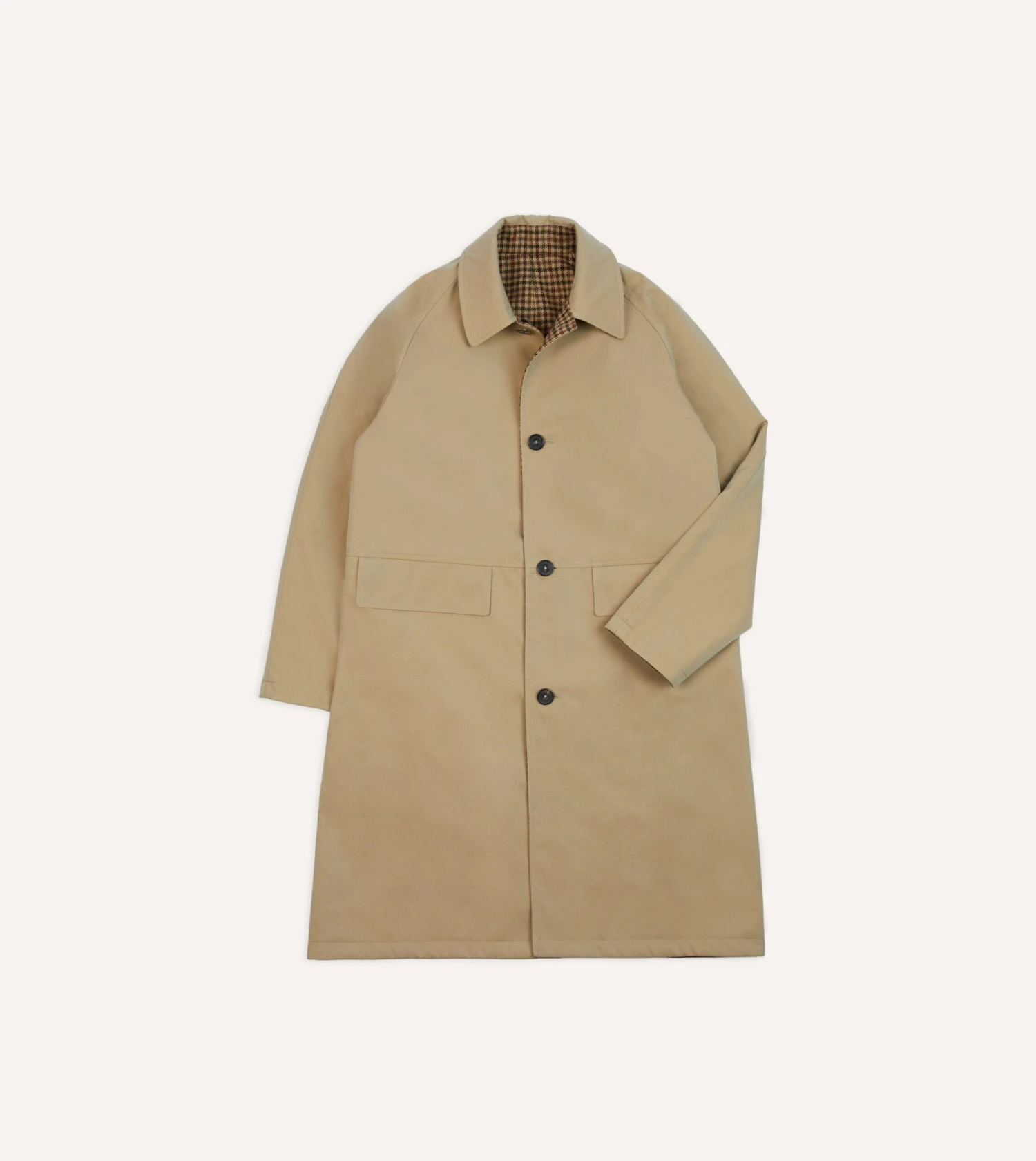 Reversible Tweed-Cotton Raglan Mac 3 Reversible Tweed-Cotton Raglan Mac