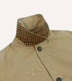 Reversible Tweed-Cotton Raglan Mac 18 Reversible Tweed-Cotton Raglan Mac -Drakes Shop DR2A1N23525 03303 11