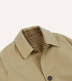 Reversible Tweed-Cotton Raglan Mac 17 Reversible Tweed-Cotton Raglan Mac -Drakes Shop DR2A1N23525 03303 3