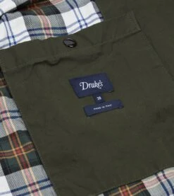 Green Waxed Lightweight Coverall Jacket 24 Green Waxed Lightweight Coverall Jacket -Drakes Shop DR2A1O23043 01400 10