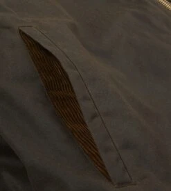 Olive Waxed Long Coverall Jacket -Drakes Shop DR2A1O23547 01400 5