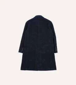 Navy Moleskin Overcoat -Drakes Shop DR2A1P22521 01250 9