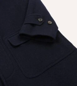 Navy Wool Raglan Coat -Drakes Shop DR2A1Q21891 02250 4