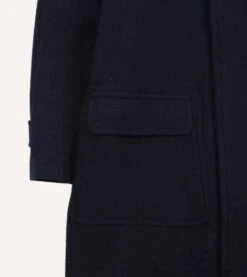 Navy Wool Raglan Coat -Drakes Shop DR2A1Q21891 02250 5