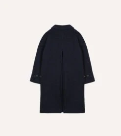 Navy Wool Raglan Coat -Drakes Shop DR2A1Q21891 02250 8