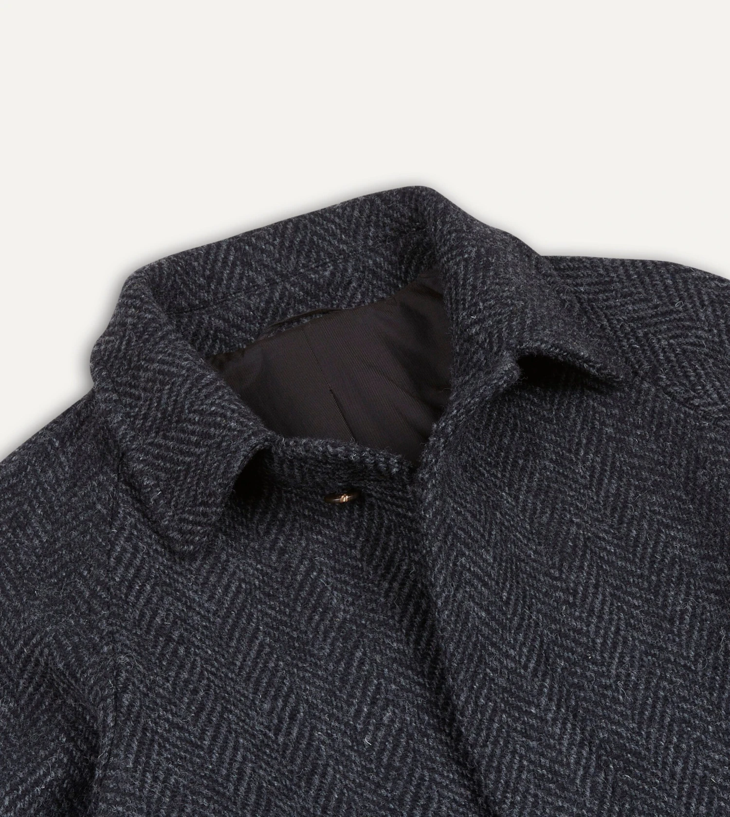 Dark Grey Herringbone Wool Raglan Coat 5 Dark Grey Herringbone Wool Raglan Coat - Image 3