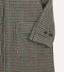 Houndstooth Check Wool Raglan Coat -Drakes Shop DR2A1Q23505 01101 5