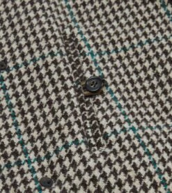 Houndstooth Check Wool Raglan Coat -Drakes Shop DR2A1Q23505 01101 7