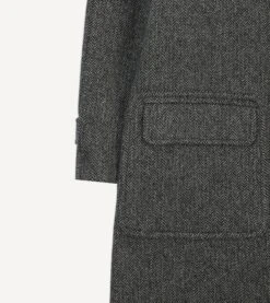 Grey Herringbone Wool Raglan Coat -Drakes Shop DR2A1Q23508 01600 5