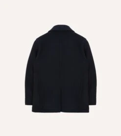Navy Wool Double-Breasted Peacoat -Drakes Shop DR2A1S23502 01250 9