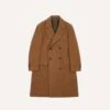 Camel Double-Breasted Cashmere-Wool Overcoat