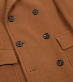 Camel Double-Breasted Cashmere-Wool Overcoat -Drakes Shop DR2A1T23515 01300 5