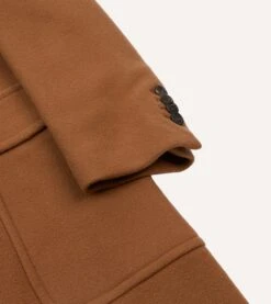 Camel Double-Breasted Cashmere-Wool Overcoat -Drakes Shop DR2A1T23515 01300 6