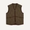 Olive Quilted Nylon Zip Vest -Drakes Shop DR2A1W22525 02400 1 LR