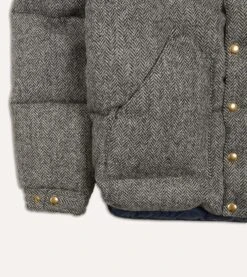 Rocky Mountain Featherbed For Drake's Herringbone Harris Tweed Leather Christy Down Jacket 13 Rocky Mountain Featherbed For Drake's Herringbone Harris Tweed Leather Christy Down Jacket -Drakes Shop DR2A1Y22830 01603 4