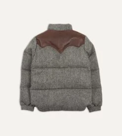 Rocky Mountain Featherbed For Drake's Herringbone Harris Tweed Leather Christy Down Jacket 15 Rocky Mountain Featherbed For Drake's Herringbone Harris Tweed Leather Christy Down Jacket -Drakes Shop DR2A1Y22830 01603 7