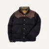 Rocky Mountain Featherbed For Drake's Navy Harris Tweed Leather Christy Down Jacket